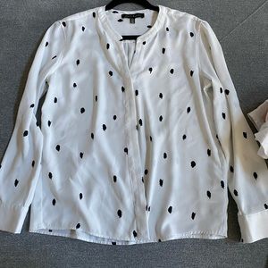 Sheer dress shirt. White/black, long sleeve. Small.